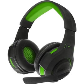 Generic Sentry HPXGX100GR Stereo Gaming Headset, Green; in-line Volumen and Mic On/Off Controls; Rotating Omni-directional Mic; Adjustable Headband; Comfortable Earpads for Long Use