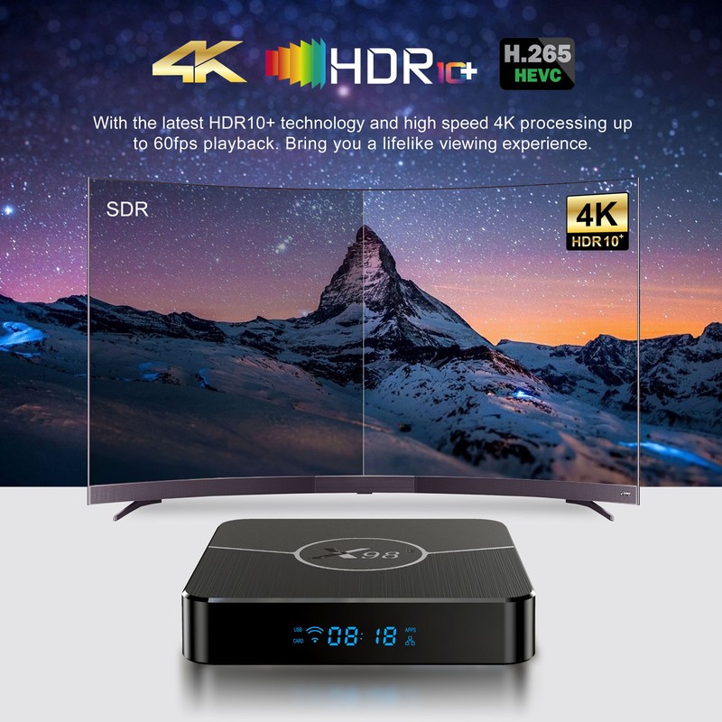 X98 Plus Android 11.0 Smart TV Box Amlogic S905W2 UHD