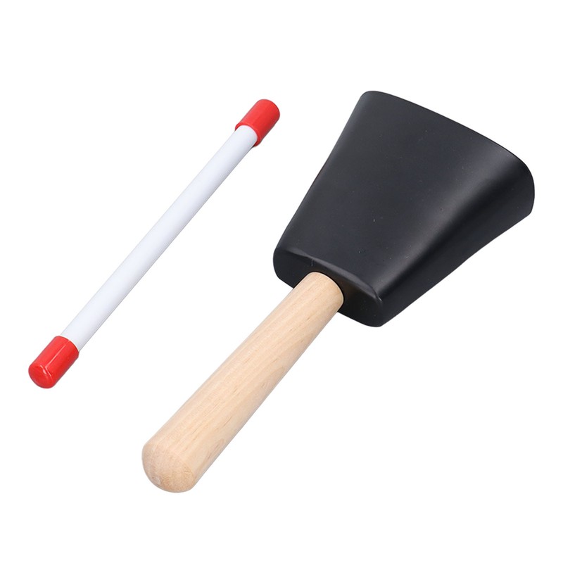 Wooden Handle Steel Cowbell Noise Maker Early Education Percussion Musical