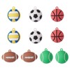 10 Pcs PVC Sports Ball Beads for Jewelry Making Lovely