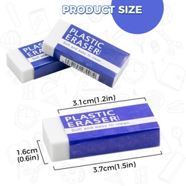 Lyzskco 72 Pack White Eraser for Pencil, Bulk Art Erasers for Drawing Sketching, Pencil Erasers Rubber for Kids Prize, School Classroom Students, Office Supplies