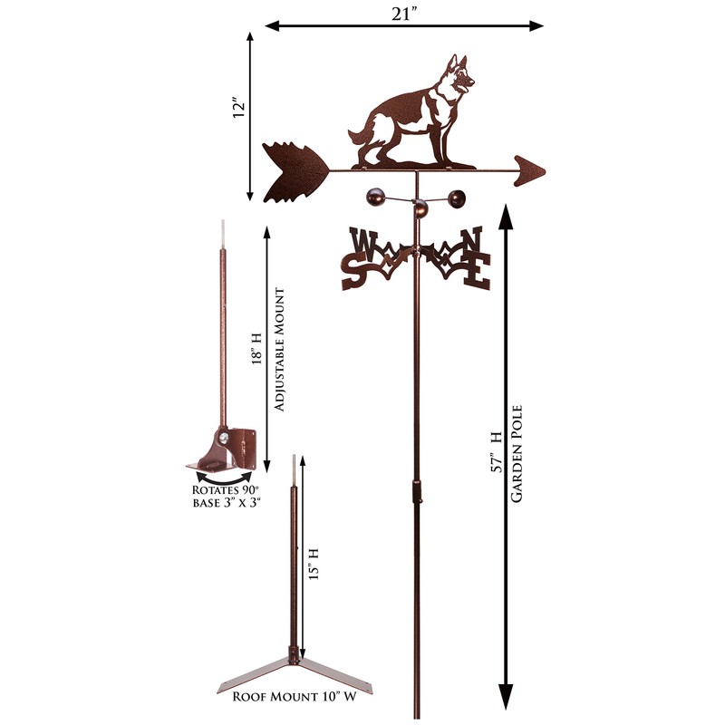 SWEN Products German Shepherd Dog Weathervane