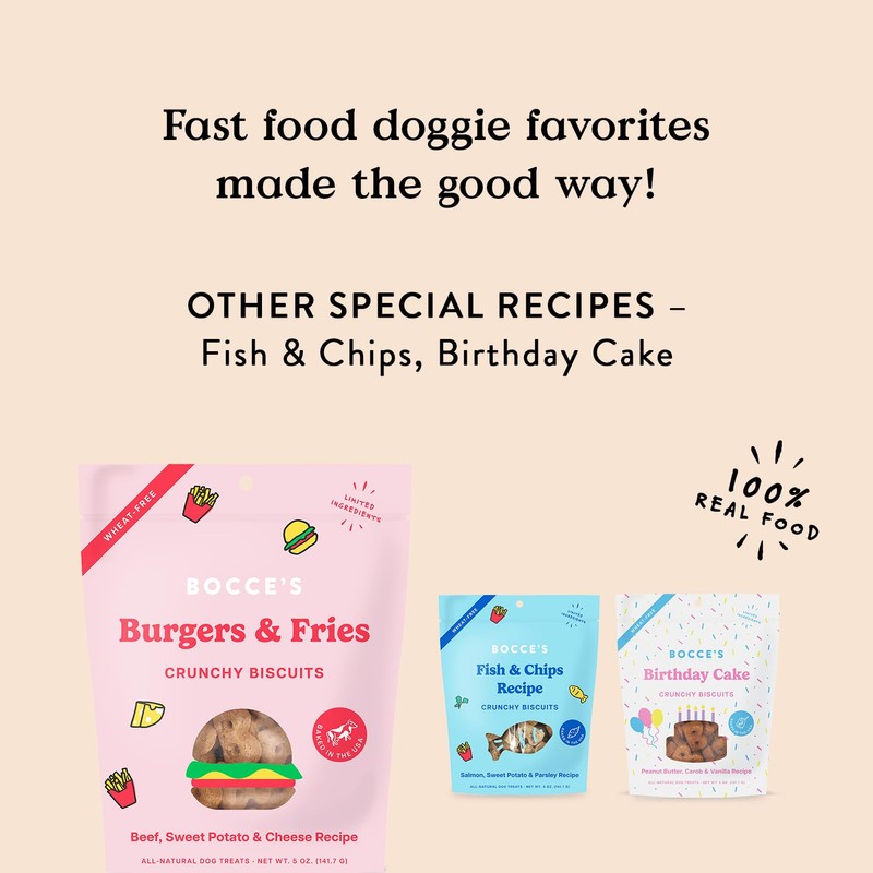 Bocce's Bakery - Limited Edition Wheat-Free Dog Treats, Burgers &