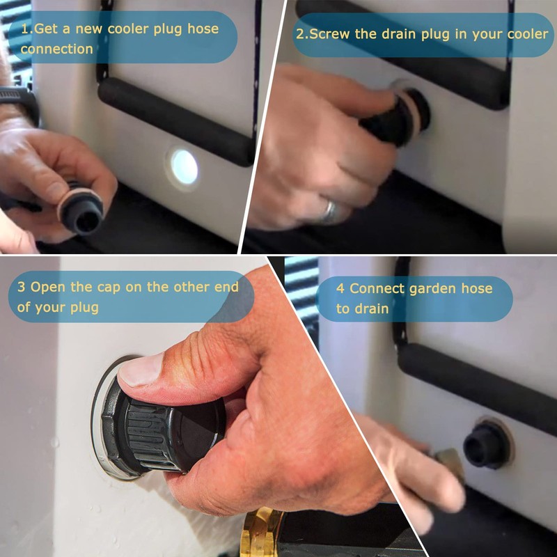 Cooler Drain Plug Hose Connection Compatible with Yeti Cooler,Cooler Drain