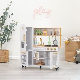KidKraft Vintage Wooden White Play Kitchen with 9 Accessories