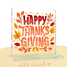 Fall Thanks Day Arylic Decor Autumn Tiered Tray Harvest Desk Pumpkins Decor Rustic Sign Gift Table Centerpiece Farmhouse Indoor Decorations for Table Kitchen Autumn Home Kitchen Bathroom