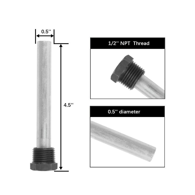 RV Water Heater Aluminum/Zinc Anode Rod for Atwood Heaters, Eau