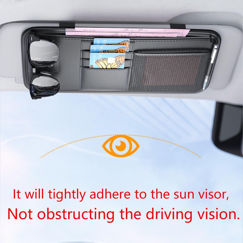 Large Sun Visor Organizer Holder - Car/Truck, Document Holder for