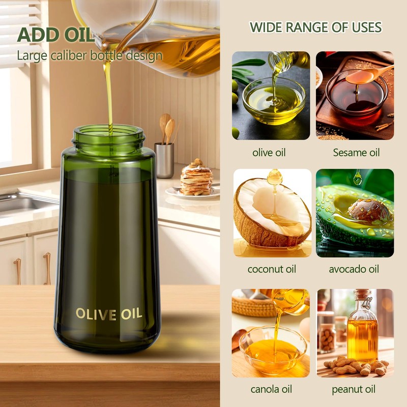 hoforife Glass Olive Oil Sprayer for Cooking 7.6 oz (Olive