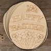 10x Wooden Easter Egg with Happy Easter Text Craft Shape
