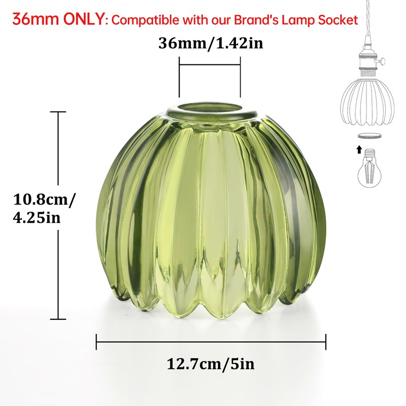 Shenmoyl Tulip Lamp Shades Replacement, 5" Dia. * 4.25" H