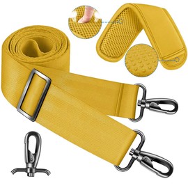 ZINZ 60 Inch Shoulder Strap with Removable Ultra-Thick Pad, Adjustable Buckles Shoulder Crossbody Strap for Briefcase Messenger Bag Laptop Bag Luggage，Yellow