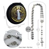 PLONKLY St Michael & St Benedict Hematite Rosary Necklace for