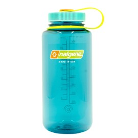 Nalgene Sustain Tritan BPA-Free Water Bottle Made with Material Derived from 50% Plastic Waste (Using ISCC Certified Mass Balance), 32 OZ, Wide Mouth, Cerulean