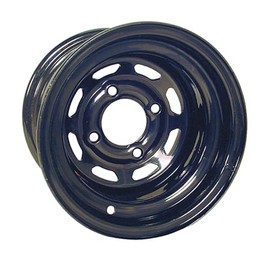 Red Hawk TIR-412 Wheel - Steel, Black 8 Window, 10x7 3:4 offset Golf Carts