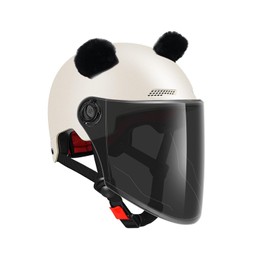 LERTREE Cute Fuzzy Bear Ear Motocycle Helmet Decor with Sticker Plush Ski Helmet Bike Helmet Accessory Decoration (Black)