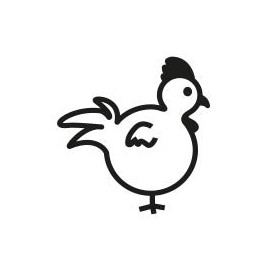 Stemplino® Mini Stamp – Motif: Herta Chicken – 12 mm Diameter – Wooden Stamp Children's Stamp Bullet Journal Stamp Chicken Stamp
