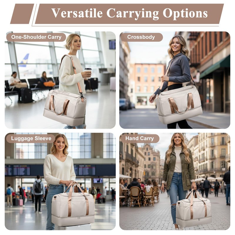 Large Travel Duffle Bag,Carry-on Overnight Weekender Bags for Women