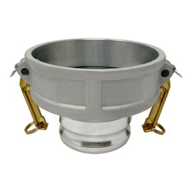 Gloxco Aluminum Type DA Cam and Groove Hose Fitting, Reducer, 6" Female Camlock x 4" Male Camlock (CAM-6040-DA-AL)