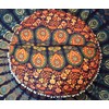 Traditional Jaipur Round Floor Cushion, Mandala Throw Pillowcases 32", Decorative