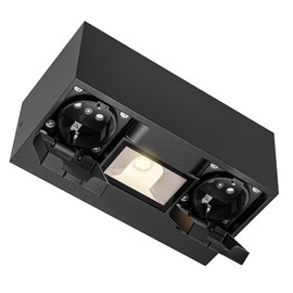 ledscom.de WAST Wall Socket for Outdoor Use, IP44, 2-Way, Anthracite, with LED Downlight, 430lm, Warm White