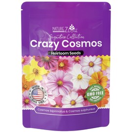 NatureZ Edge, Crazy Cosmos Seeds for 2025, 5300 Cosmos Seed, 1.25 oz, Made in USA, Annual Cut Flowers, Wildflower Seeds Bulk for Planting Flowers, Wild Flowers Seed Throw and Grow, semillas de Flores
