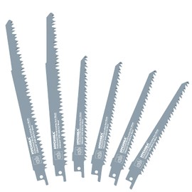 Hychika Reciprocating Saw Blades, 6-Piece Reciprocating Saw Blades Wood for Bamboo, PVC, Wood, Drywall, Fits All Reciprocating Saws