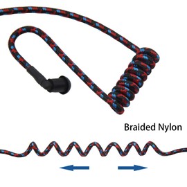 WODASEN Replacement Braided Acoustic Coil Tube Nylon Surveillance Earpiece Tubes for Police Radios Waterproof Moisture Resistant Fabric Knitting Fiber Mesh Colored Camo (Red-Blue-Black-1)