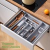 Pipishell Bamboo Expandable Drawer Organizer for Utensils Holder, Adjustable Cutlery