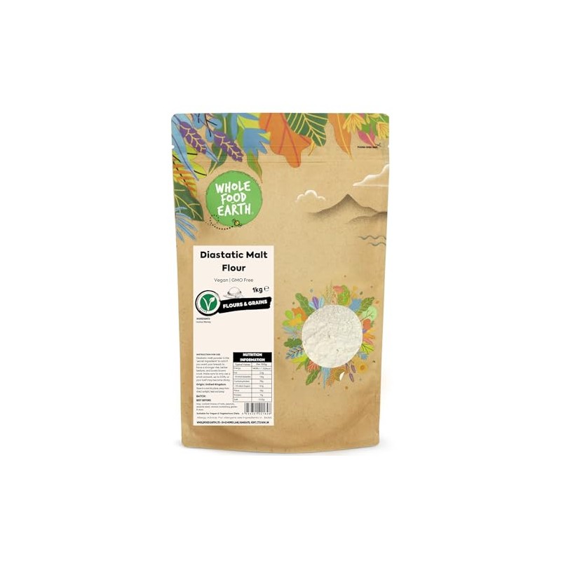 Wholefood Earth Diastatic Malt Flour - 1kg | GMO Free