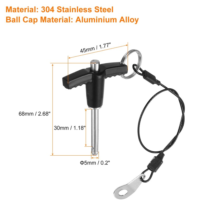 QUARKZMAN T-Handle Locking Pins, 5 mm x 30 mm Usage