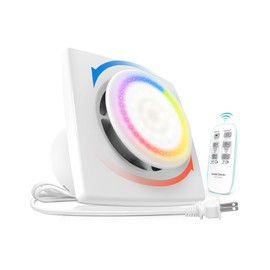 Bathroom Exhaust Fan with Light, 10 RGB Lights 3000 RPM Upgraded 2 Way 6 Speed Bathroom Fan with Remote Low Noise DC Motor Energy Saving Household Ventilation Fans for Attic Basement Garage P118A2