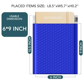 Metronic Bubble Mailers 6x10 Inch 50Pack, Royal Blue Bubble Envelopes, Waterproof Padded Envelopes, Adhesion Padded Mailers,Self-Seal Packaging Bags for Jewelry, Bubble Mailers Usable Size 6x9