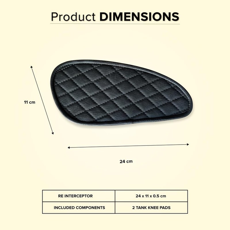 Re Interceptor Motorcycle Tank Pad, Pair of Motorcycle Fuel Tank