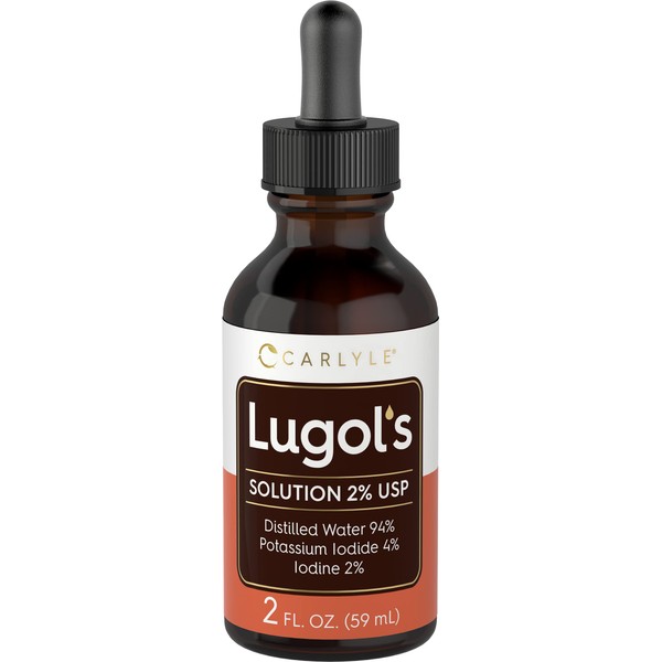 Lugols Iodine 2 Percent 2 fl oz | Potassium Iodide and Iodine Solution 2% Liquid Drops | by Carlyle