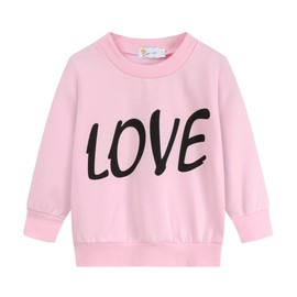 DDSOL Toddler Little Girl Clothes Set Valentine Day Outfit Pink Love Heart Long Sleeve Sweatshirt Top and Pant with Legging Skirt Kid Fall Clothing 2PCS Size 7/8