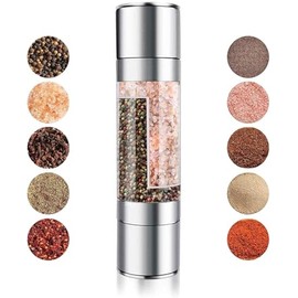 Límite-MX Molinillo para Sal y Pimienta，Acero Inoxidable con Cuchillas de Cerámica, Molinillo de Pimienta y Sal 2 en 1 con Rudeza Ajustable para Pimienta, Especias
