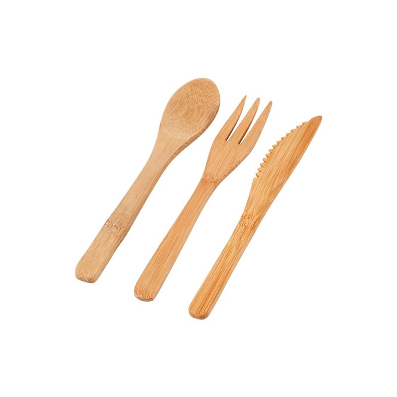 Creativ Company Bambus-Besteck-Set 3tlg. Bambuslöffel Bambusgabel Bambusmesser wie Holzbesteck