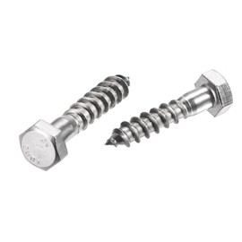 sourcing map Hex Lag Screws, M8 x 35mm 304 Stainless Steel Half Thread Self-Tapping Bolts for Wood Screw 10Pcs