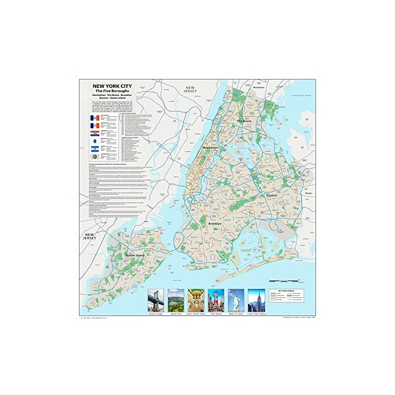 New York City Street Map - 23.2 x 23.2 Inches