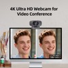 4K Webcam for PC, 1080P@60FPS, 4K Camera with Noise-reducing Microphone,