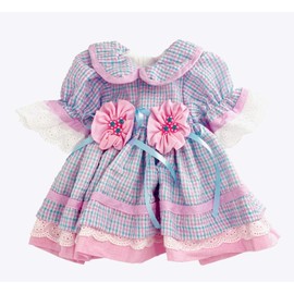Reborn Doll Clothes 22 inch Toddler Girl Outfit Accessories Blue Plaid Dress 3 Pcs Sets Clothing for 22-24 inch Reborn Baby Doll Toddler