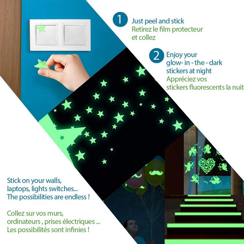 Ambiance Small Fairy Sticker with Hearts Glow in the Dark