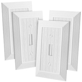 Bates Classic Beadboard Single Switch Plate, 4 Pack, Light Switch Cover, Wall Switch Plate Cover