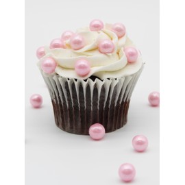 8 Ounce 10MM Pink Edible Candy Beads For Decorating Wedding Cakes-Gemstone Candy For Parties-100% Edible