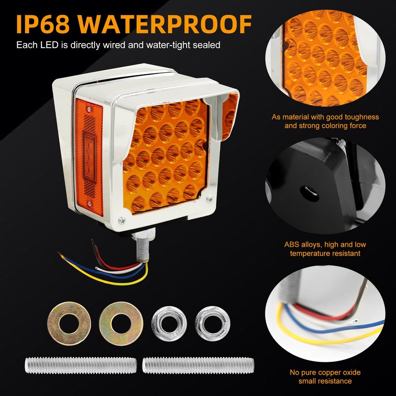 czyopo Double Face Pedestal Fender Light 52 LED Stop Turn