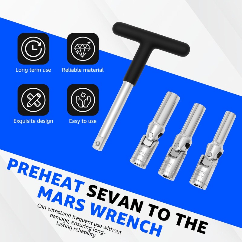 Glow Plug Socket Set Metal Glow Plug Removal Tool T