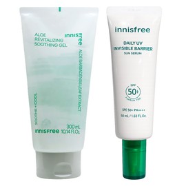Innisfree Aloe Revital Soothing Gel + Daily UV Moisture Barrier Sun Serum 50mL / 이니스프리 알로에 리바이탈 수딩젤+데일리 유브이 수분장벽 선세럼 50mL