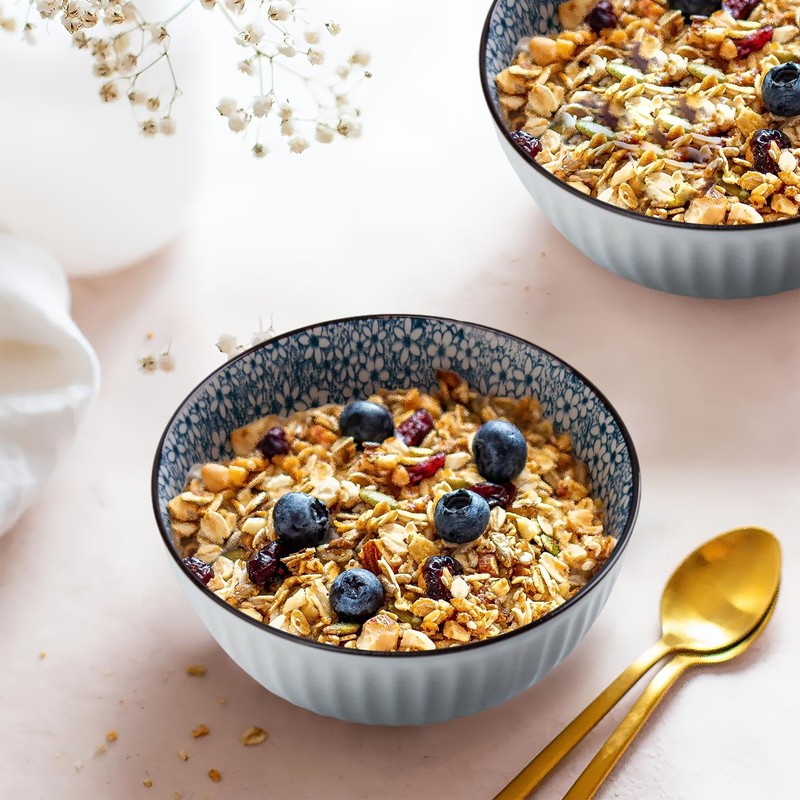 Yuanlity 10 oz Small Ceramic Bowls Set of 6, 4.5