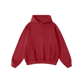 Hatant Hoodies for Men Heavyweight Fleece Sweatshirts for Men Acid Wash Athletic Hoodie Vintage Oversized Matching Hoodies for Couples Men's Fashion Hoodies with Pocket Workout Tops Red-L